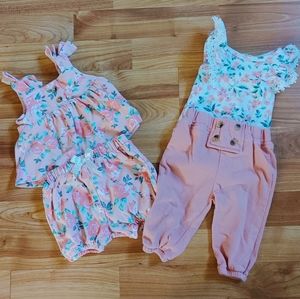 Baby Girl 0-3m Floral Matching Nicole Miller Set